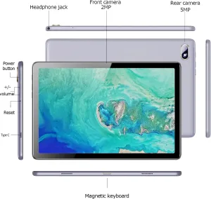 10.1 Inch Android 12.0 Tablets with 4GB RAM, 64GB ROM, 2.4G WiFi, BT 5.0, 13MP Front 5MP Rear Cameras, Quad Core, 5000mAh Battery Unlocked Tablet with Sim Card Slot