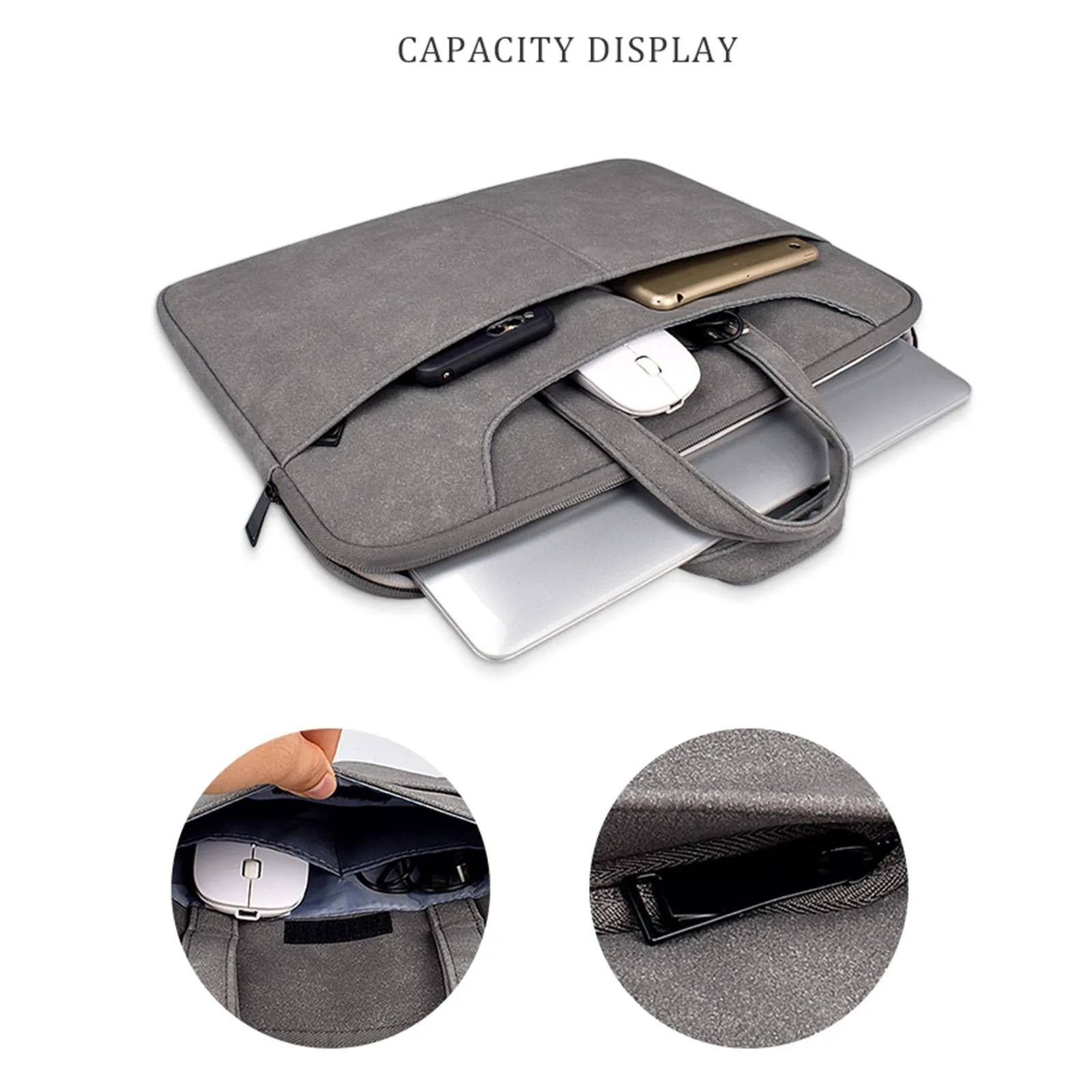13.3 Inch Detachable Shoulder Laptop Bag - Frosted Pu Business