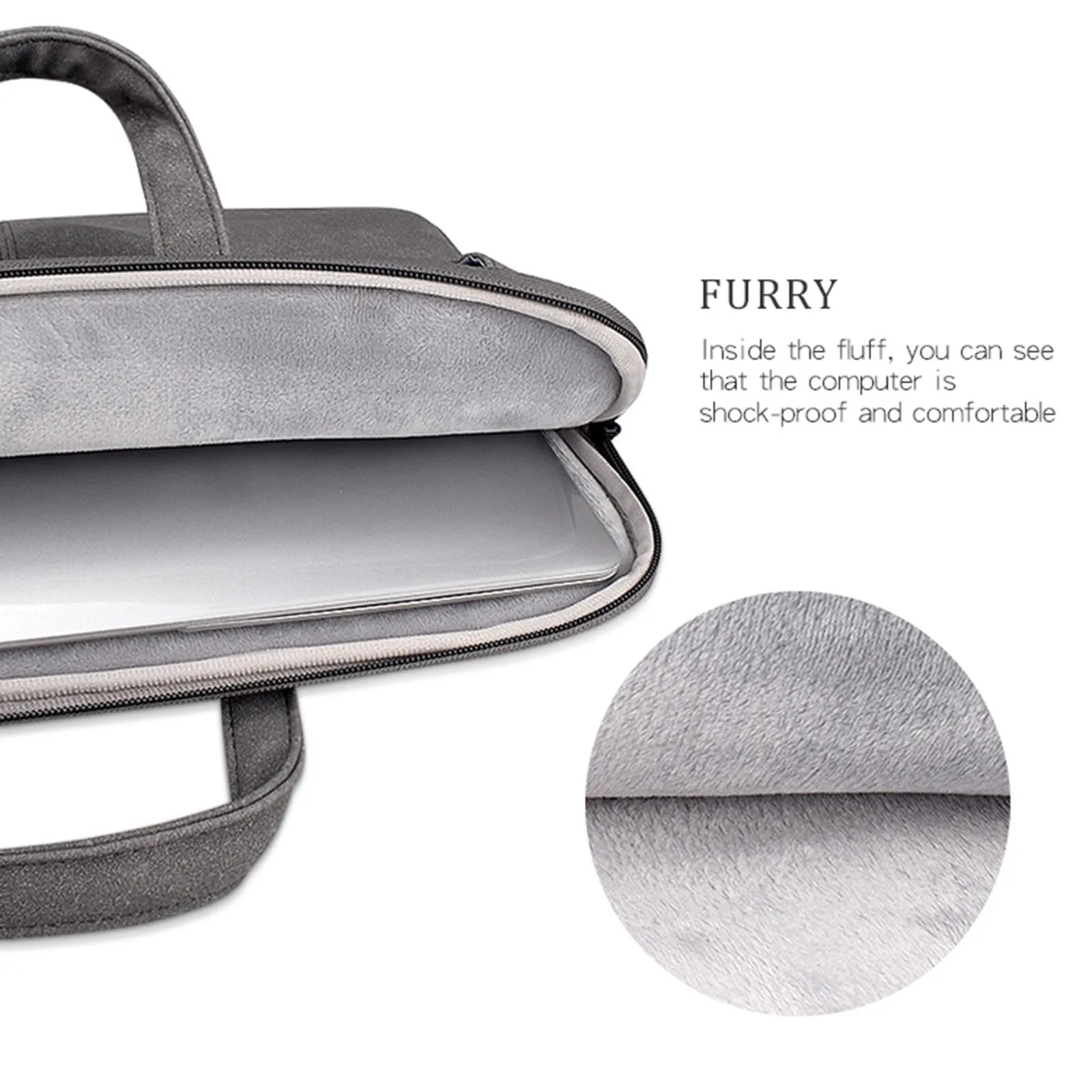 13.3 Inch Detachable Shoulder Laptop Bag - Frosted Pu Business