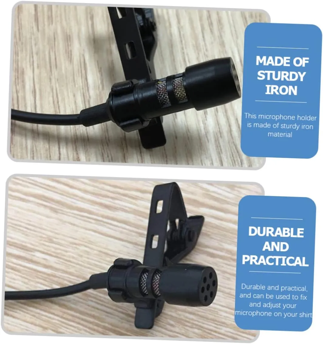 15pcs for Loud-Speaker Lavalier Holder Professional Universal Collar Lapel Condenser Clip-on Wire Clips Studio Metal Holders Microphone Mic Tie Replacement Fixing Iron Performance Stands (Color