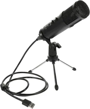 1Set USB Condenser Microphone Frame Stand for Laptop High Sensitivity Chat Mic with Data Cable for Streaming and Recording Durable Design