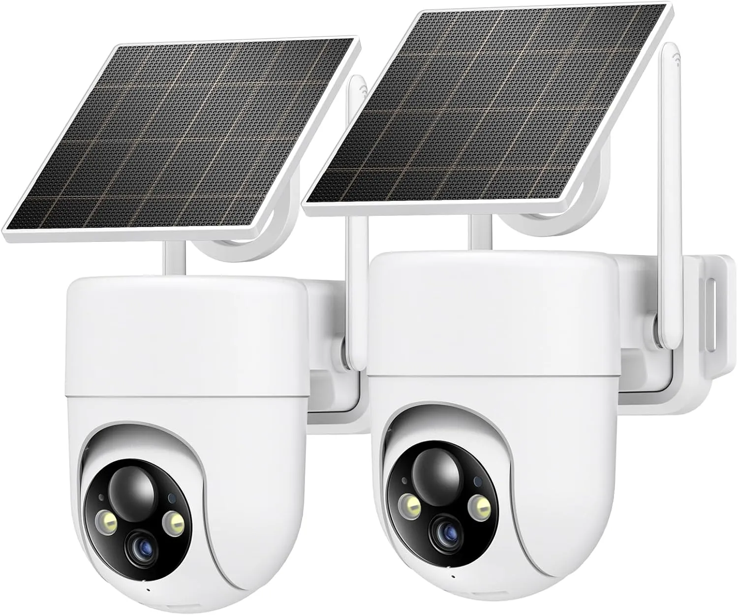 2K Solar Security Cameras Wireless Outdoor, 2PCS Outdoor Camera Wireless with 360 View, Cameras for Home Security with Color Night Vision/2-Way Audio, 2.4GHz Wi-Fi Only