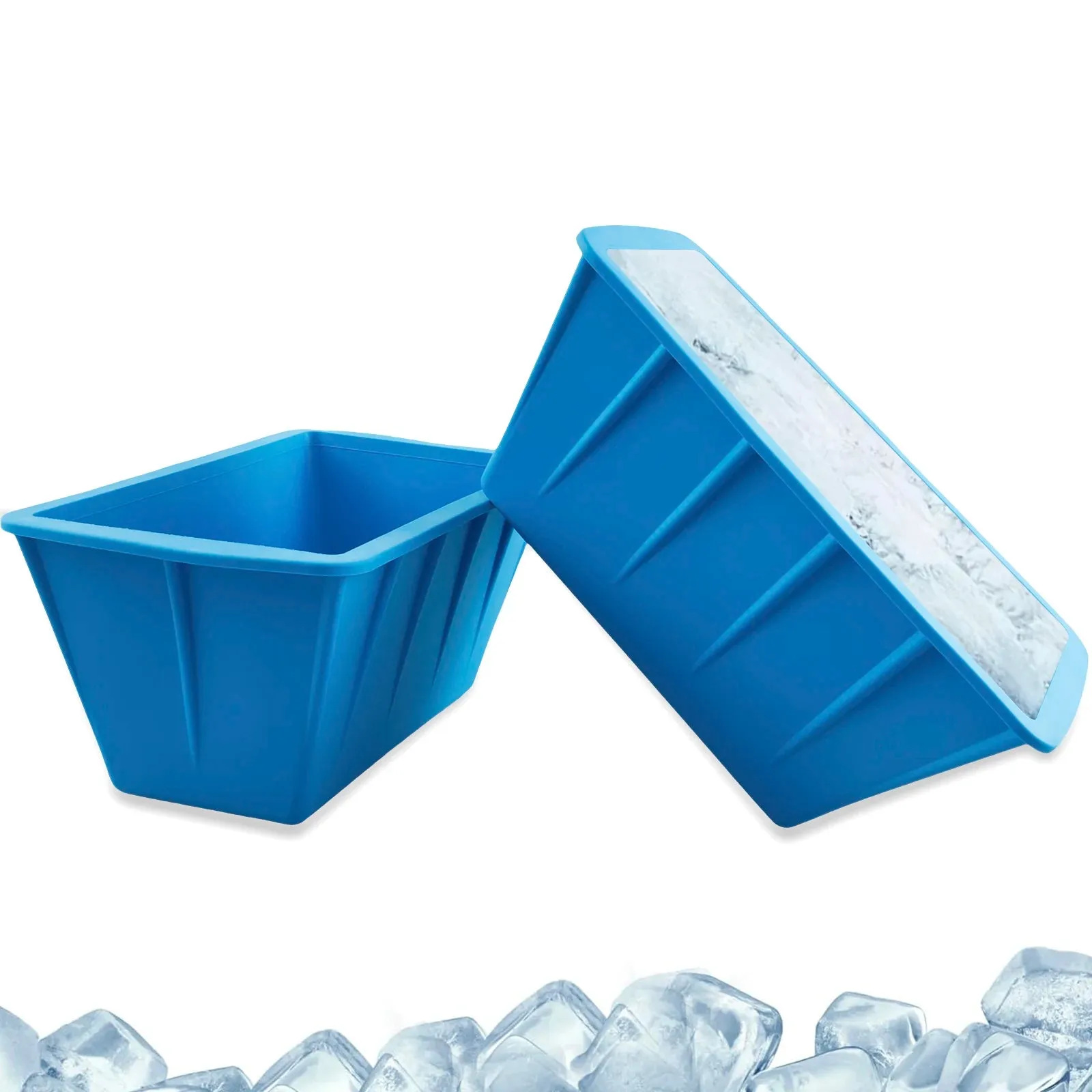 2PCS Silicone Large Ice Mold Reusable Ice Cubes Tray for Coolers and Cold Plunge Reusable Silicone Ice Cube Bricks Maker Mould