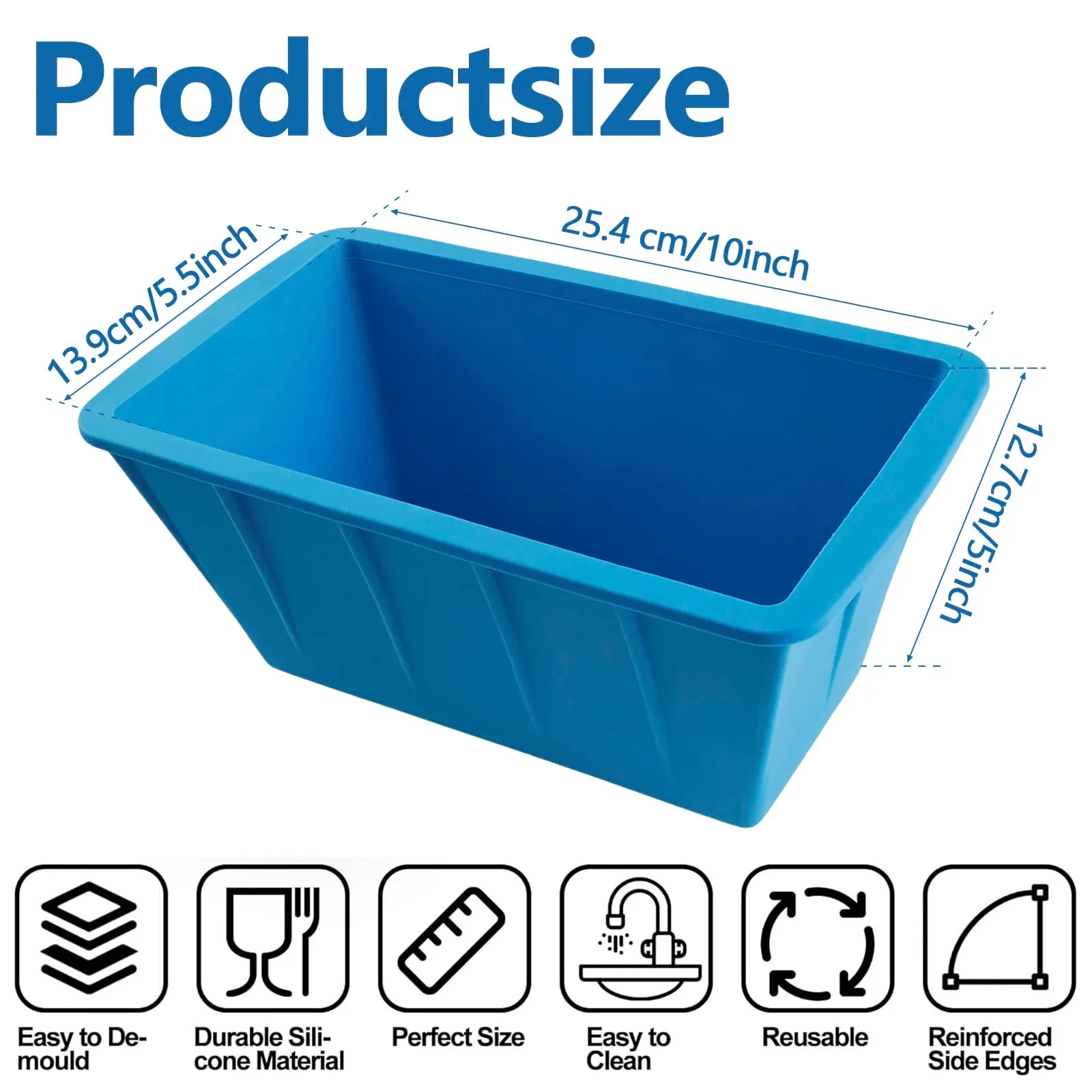 2PCS Silicone Large Ice Mold Reusable Ice Cubes Tray for Coolers and Cold Plunge Reusable Silicone Ice Cube Bricks Maker Mould