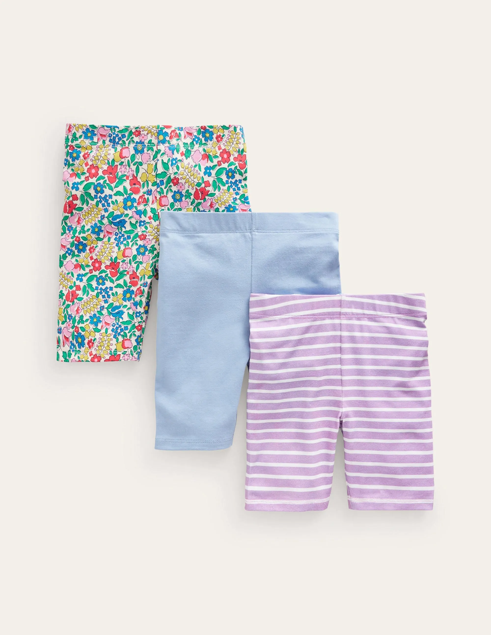 3-Pack Cycling Shorts-Multi Floral/Stripe