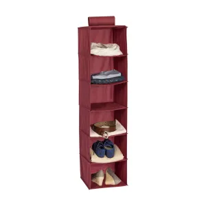 6-Shelf Hanging Closet Organizer, Red