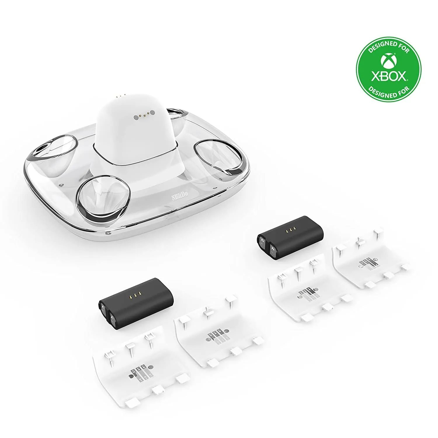 8Bitdo Dual Charging Dock for Xbox Wireless Controllers, Xbox Charging Station with Magnetic Secure Charging for Series X|S & One Controller (White)