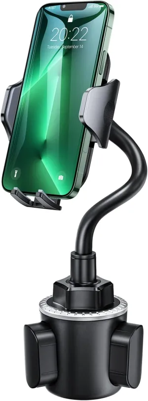 andobil Military-Grade Cup Phone Holder for Car/Truck, [2025 Enhanced] 13" 360 Adjustable Gooseneck w/Anti-Shake Car Mount, Universal Car Phone Holder for iPhone/Samsung/Pixel All 4.0-7.0" Devices