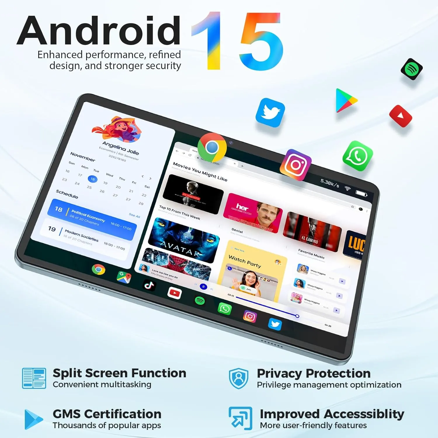 Android Tablet with Keyboard, Android 15 Tablet 10 inch with 24GB 128GB, 1TB Expand, 8-Core, 8000mAh, 5G WiFi, Widevine L1, GMS, with Case, Keyboard, Mouse, Stylus(Green)