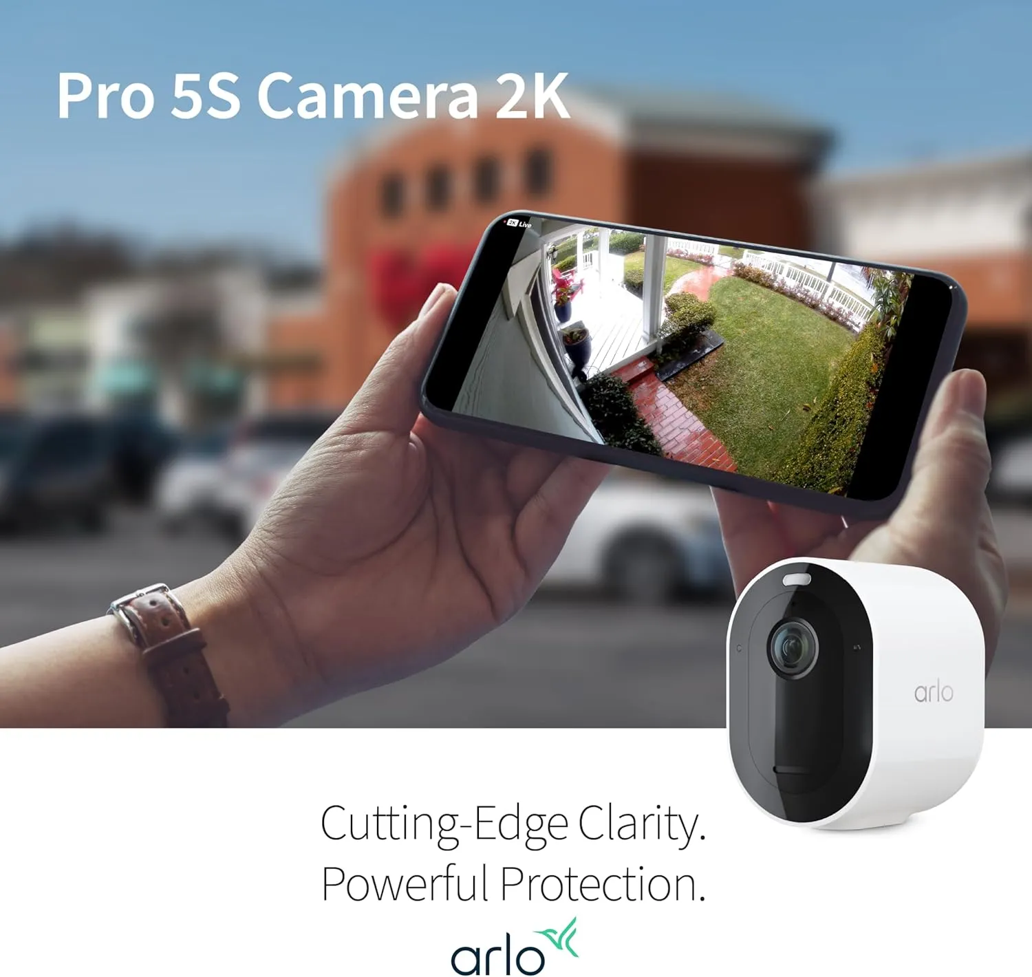 Arlo Pro 5S 2K Spotlight Camera - 2 Pack - Security Cameras Wireless Outdoor, Dual Band Wi-Fi, Color Night Vision, 2-Way Audio, Home Security Cameras, Home Improvement, White  VMC4260P