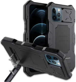 Armor Case for iPhone 13 Pro Max 12 12 Pro 12 Pro Max Metal Case Heavy Duty Body Drop Protection Shockproof Cover 2022 (Color : Black, Size : iPhone 13)