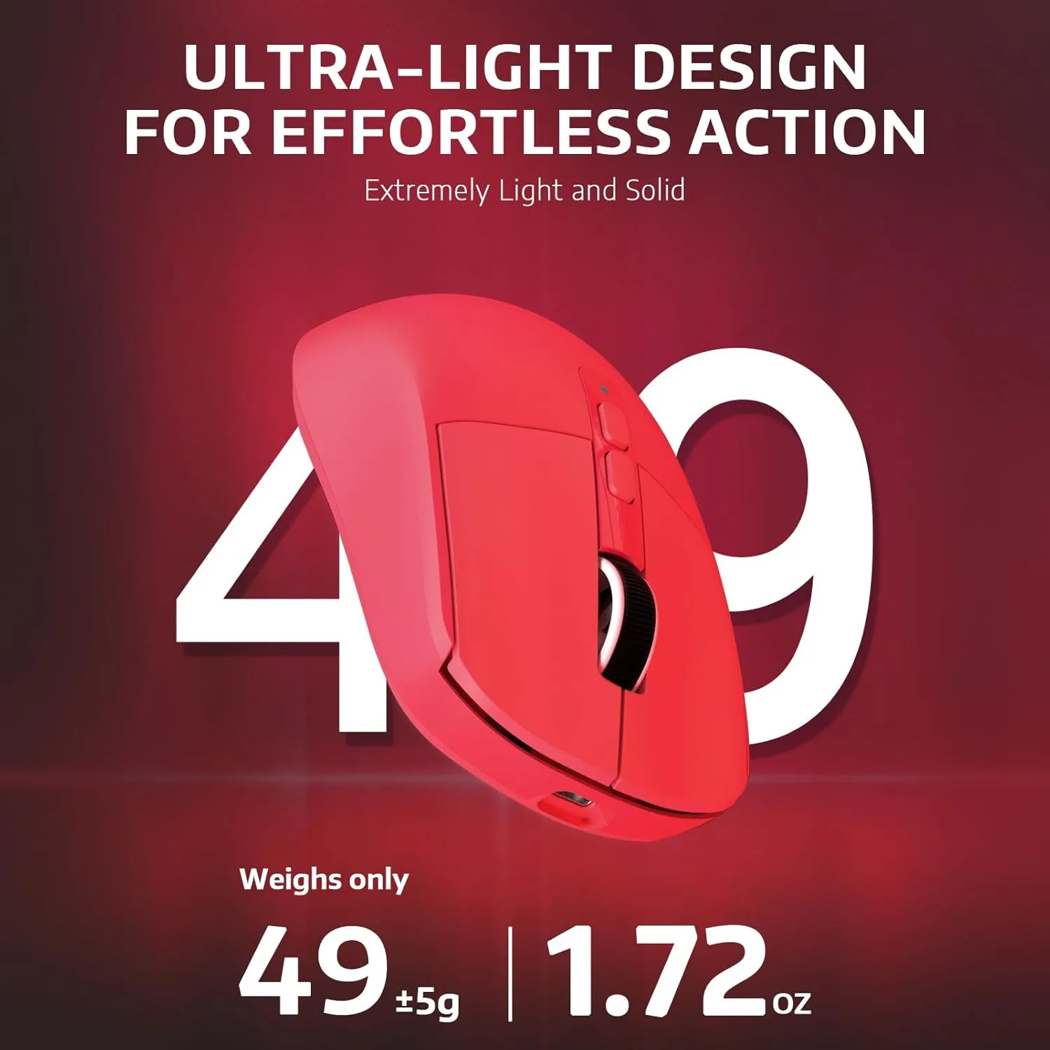 ATTACK SHARK X6 49g Superlight Wireless Gaming Mouse with Magnetic RGB Charging Base, Ultralight Mice PixArt PAW3395 Sensor, 26000DPI, BT/2.4G Wireless/Wired Mouse, 200Hrs Battery for Win/Mac (Red)