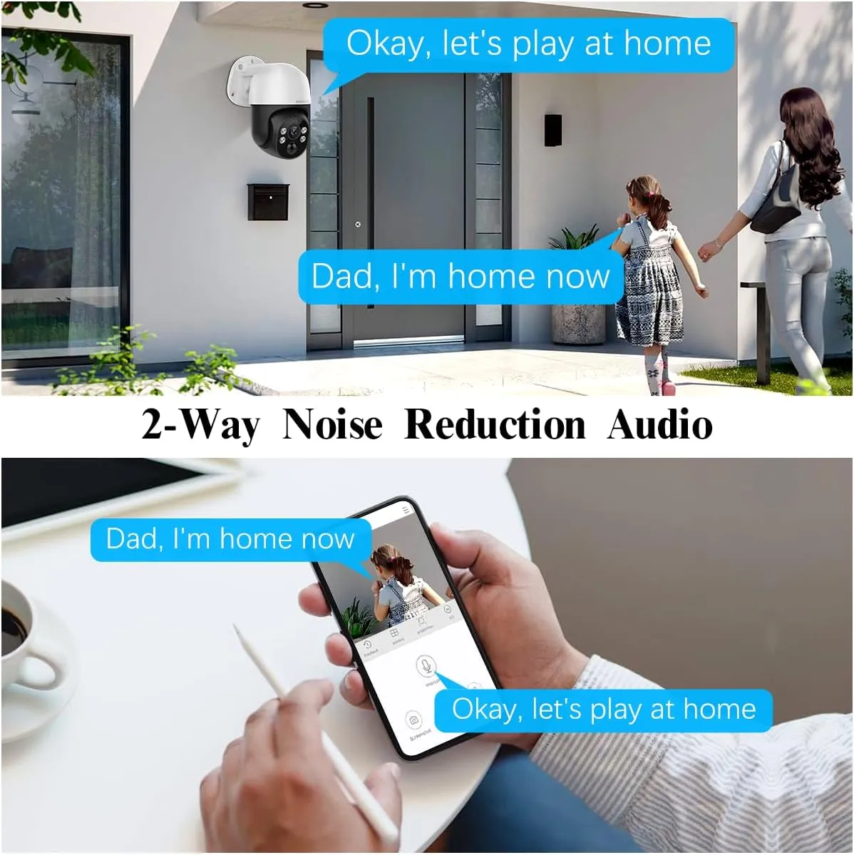 Auto Tracking 4K 2-Way Audio PTZ PoE Outdoor Wired Security Cameras System Home Wired Cameras Video Surveillance DVR Kit