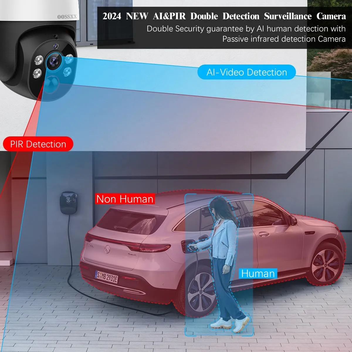Auto Tracking 4K 2-Way Audio PTZ PoE Outdoor Wired Security Cameras System Home Wired Cameras Video Surveillance DVR Kit