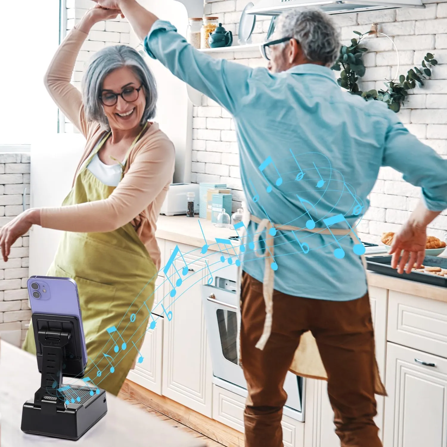 Birthday Gifts for Men Women - Phone Stand with Wireless Speaker and Charger for iPhone/Android/Tablet, Unique Gift for Him Dad Mom Tech Gadgets