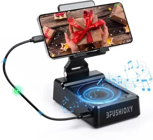 Birthday Gifts for Men Women - Phone Stand with Wireless Speaker and Charger for iPhone/Android/Tablet, Unique Gift for Him Dad Mom Tech Gadgets