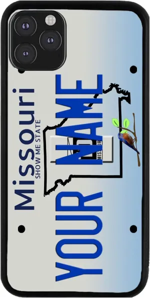 Bleu Reign Personalized Phone Case for iPhone 2016 Missouri State License Plate, iPhone 5 to 16 (Add Custom Name)