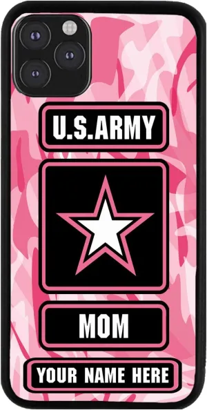 Bleu Reign Personalized Phone Case for iPhone Army Mom, iPhone 5 to 16 (Add Custom Name)