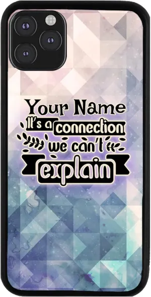 Bleu Reign Personalized Phone Case for iPhone Best Friends Its A Connection We Cant Explain Purple Blue, iPhone 5 to 16 (Add Custom Name)