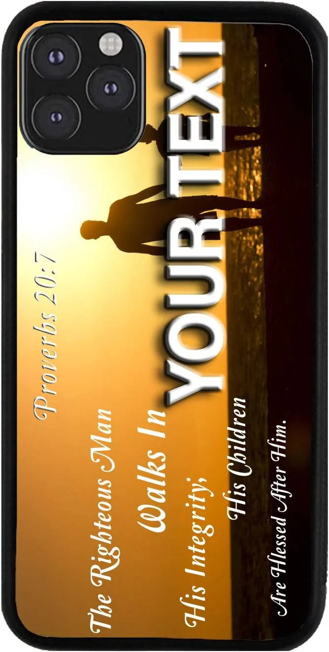 Bleu Reign Personalized Phone Case for iPhone Bible Series Father's Verse Proverbs 20-7 License Plate, iPhone 5 to 16 (Add Custom Name)