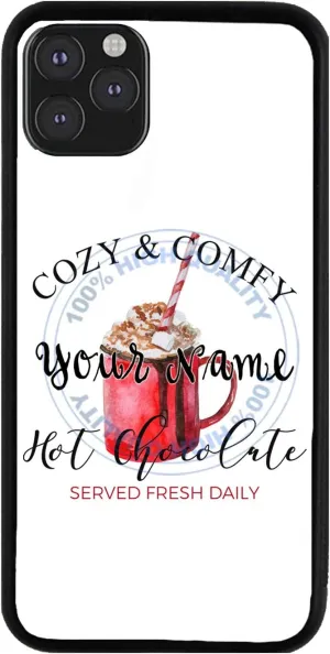 Bleu Reign Personalized Phone Case for iPhone Comfy and Cozy Hot Chocolate, iPhone 5 to 16 (Add Custom Name)