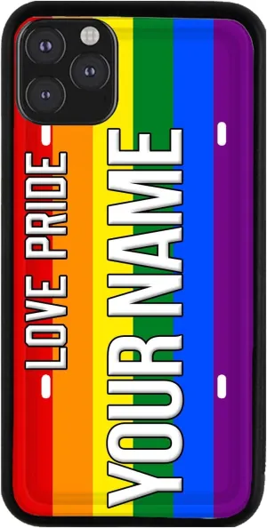 Bleu Reign Personalized Phone Case for iPhone LGBT License Plate, iPhone 5 to 16 (Add Custom Name)
