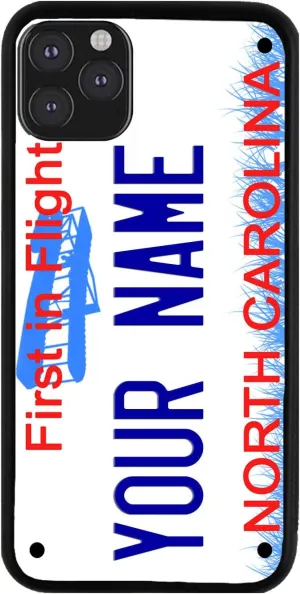 Bleu Reign Personalized Phone Case for iPhone North Carolina State License Plate, iPhone 5 to 16 (Add Custom Name)