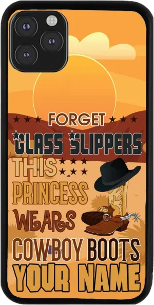 Bleu Reign Personalized Phone Case for iPhone Southern Country Girl Western This Princess Wears Cowboy Boots, iPhone 5 to 16 (Add Custom Name)