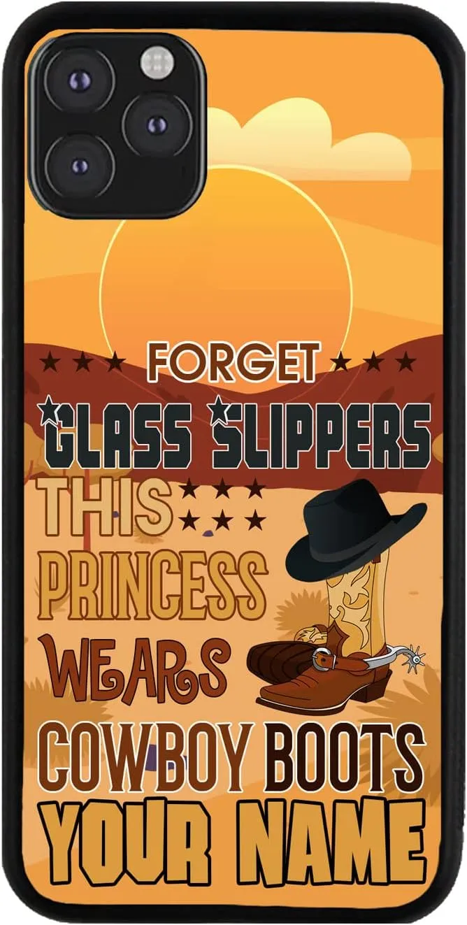 Bleu Reign Personalized Phone Case for iPhone Southern Country Girl Western This Princess Wears Cowboy Boots, iPhone 5 to 16 (Add Custom Name)