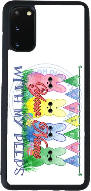 Bleu Reign Personalized Phone Case for Samsung Galaxy Easter Chillin with My Peeps, s21-24, A23-55, Flip/Fold (Add Custom Name)