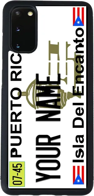 Bleu Reign Personalized Phone Case for Samsung Galaxy Puerto Rico State License Plate, s21-24, A23-55, Flip/Fold (Add Custom Name)