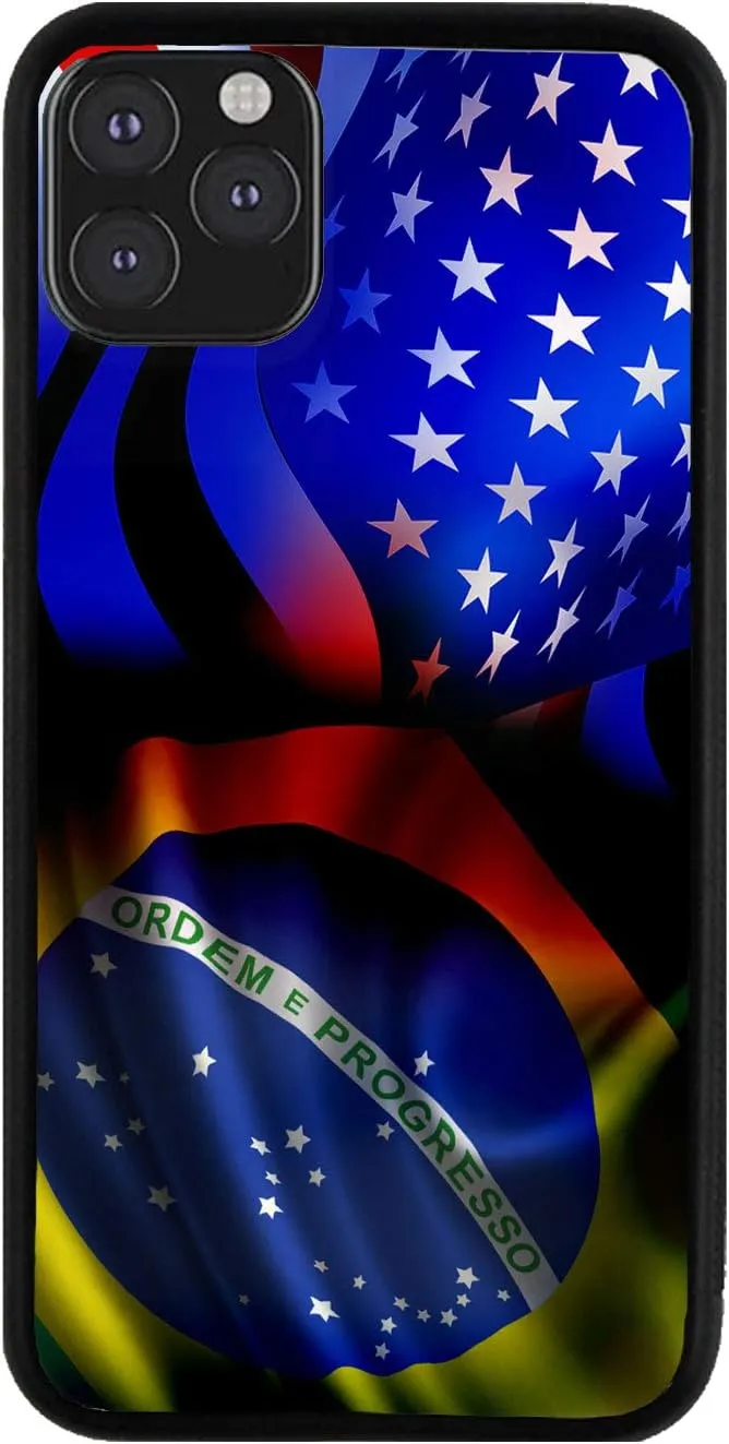 Bleu Reign Phone Case for iPhone Brazil and USA Mixed Flag, iPhone 5 to 16