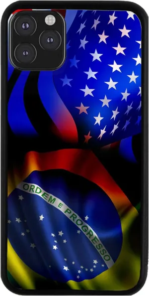 Bleu Reign Phone Case for iPhone Brazil and USA Mixed Flag, iPhone 5 to 16