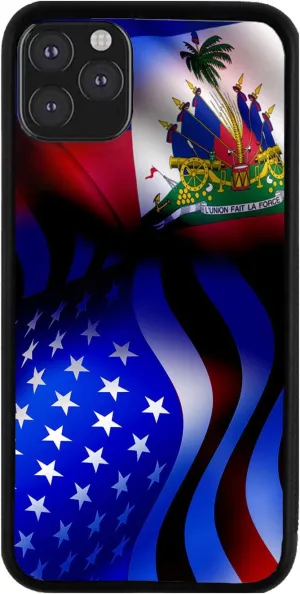 Bleu Reign Phone Case for iPhone Haiti and USA Mixed Flag, iPhone 5 to 16