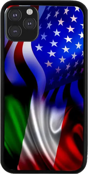 Bleu Reign Phone Case for iPhone Italy and USA Mixed Flag, iPhone 5 to 16