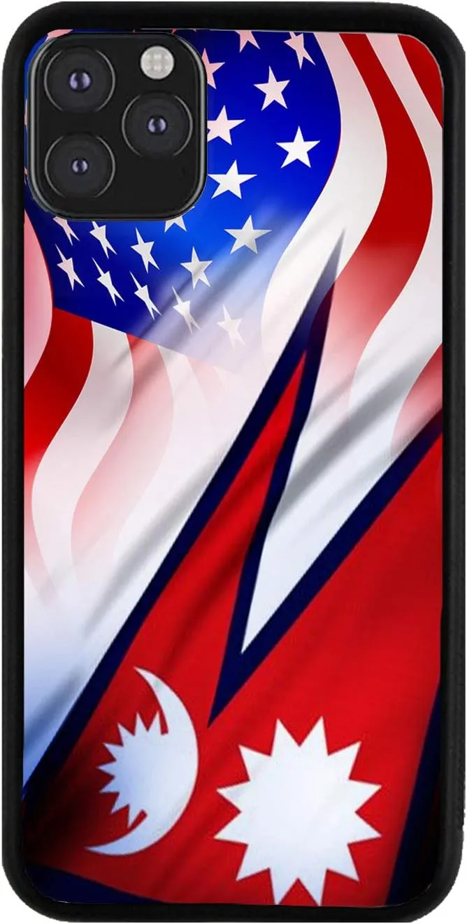 Bleu Reign Phone Case for iPhone Nepal and USA Mixed Flag, iPhone 5 to 16