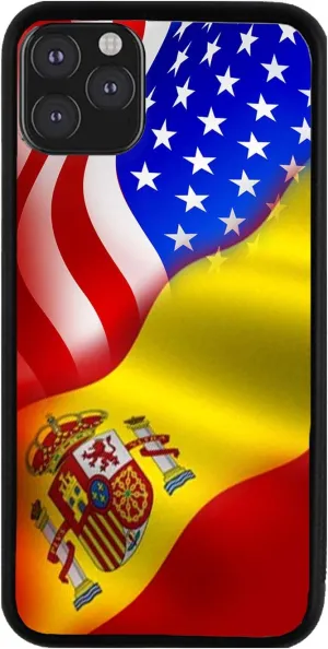 Bleu Reign Phone Case for iPhone Spain and USA Mixed Flag, iPhone 5 to 16