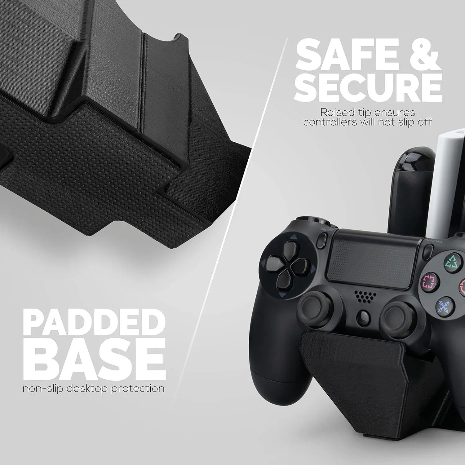 BRAINWAVZ Dual Game Controller & Storage Desktop Holder, Universal Design for Xbox ONE PS5 PS4 PC Gamepads, Reduce Clutter, UGDS-01