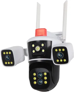 Cameras for Home Security, 10X PTZ Zoom Four Lens Smart Home Surveillance Camera, Outdoor 360 Panoramic View Cameras, AI Auto Tracking, for Living Room, Hallway,Garage