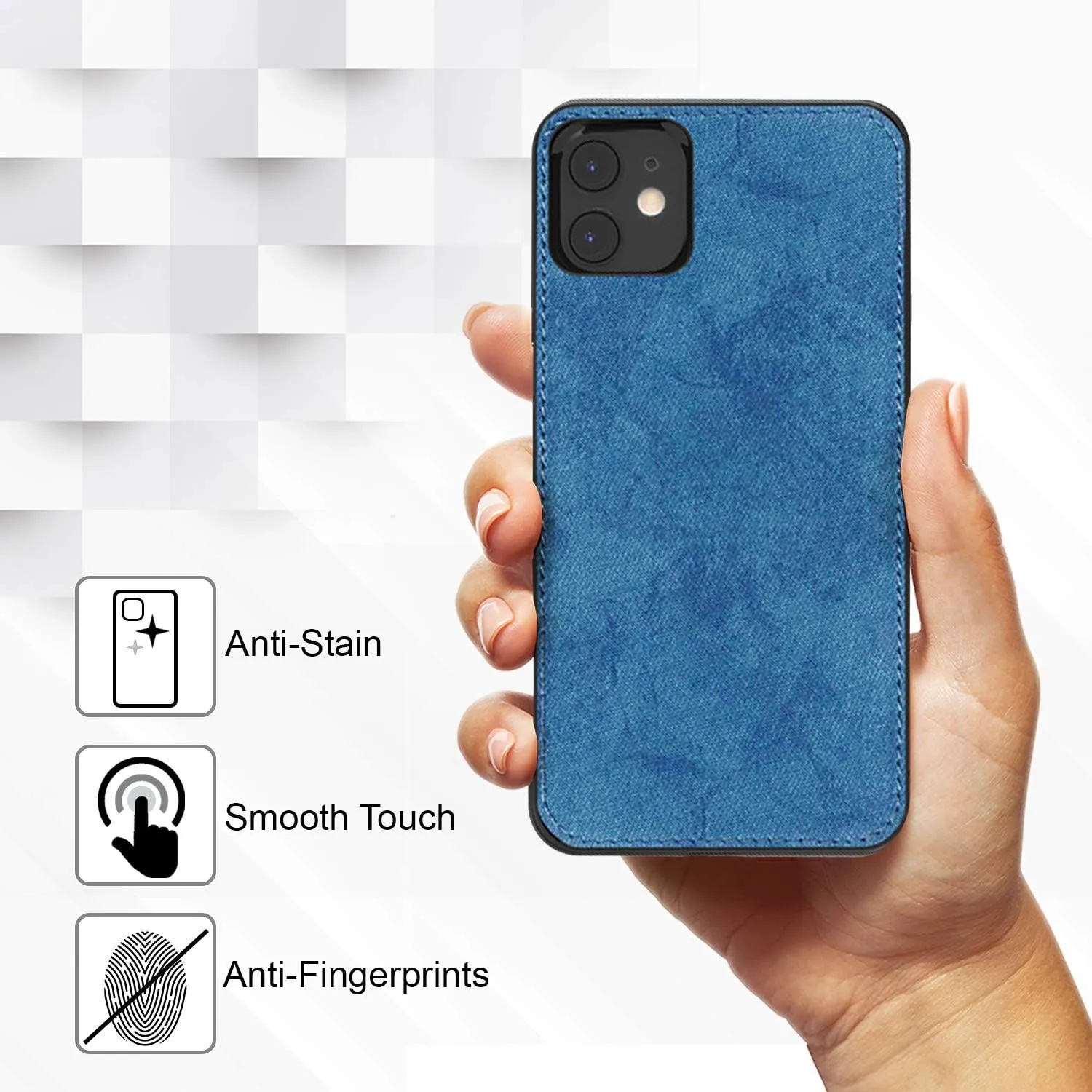 CANOPUS Magnetic Fabric Case Compatible with iPhone 11, Ultra Slim and Soft-to-Touch, TPU Bumper Sides and Corners, with Embedded Built-in Metal Plate, Used with Magnetic Car Mounts
