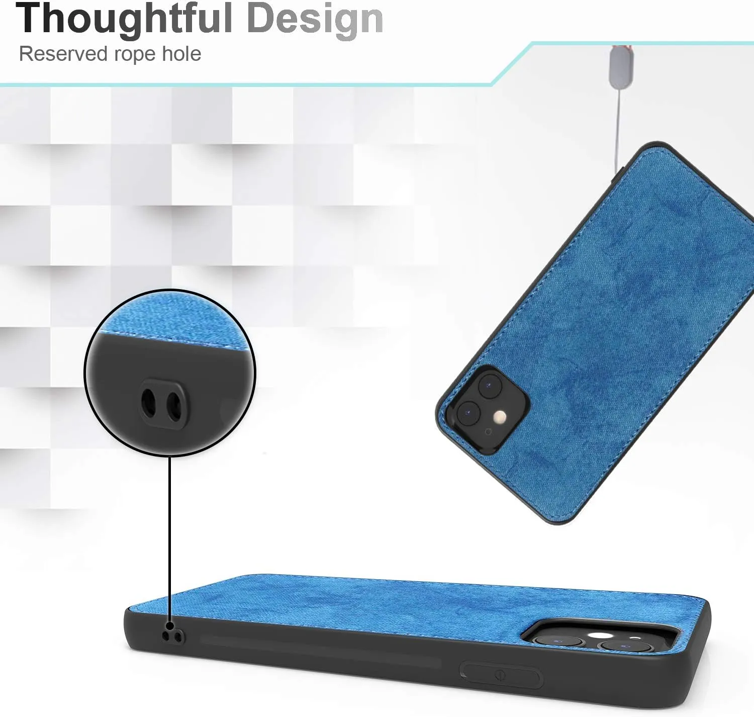 CANOPUS Magnetic Fabric Case Compatible with iPhone 11, Ultra Slim and Soft-to-Touch, TPU Bumper Sides and Corners, with Embedded Built-in Metal Plate, Used with Magnetic Car Mounts