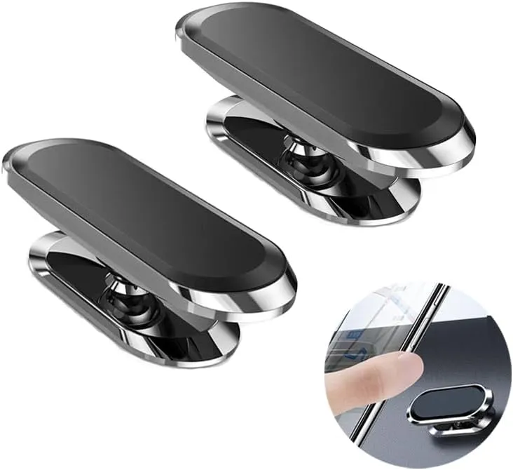 Car Phone Holder Mount - 2 Pack Adhesive Rotary Folding Mount Compatible with All Smartphones of iPhone, Huawei, Xiaomi, Samsung