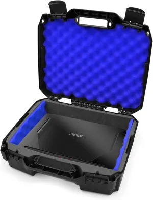CASEMATIX 15.6" Hard Laptop Case with Shock-Absorbing Interior Foam Protection Compatible with 15" Gaming Laptops and Accessories, Fits Laptops up to 15 x 10.5" Max
