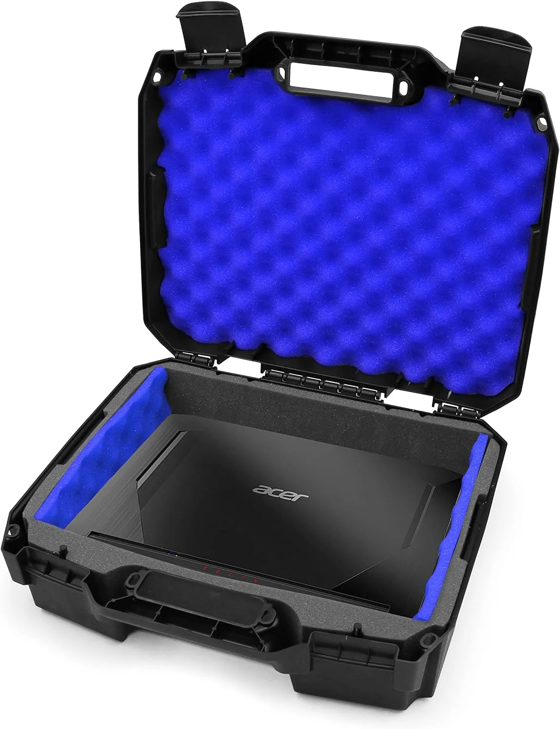 CASEMATIX 15.6" Hard Laptop Case with Shock-Absorbing Interior Foam Protection Compatible with 15" Gaming Laptops and Accessories, Fits Laptops up to 15 x 10.5" Max