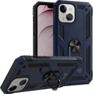 CoverON Ring Designed for Apple iPhone 13 Case, Rugged Phone Cover Magnetic Mount Compatible - Navy Blue