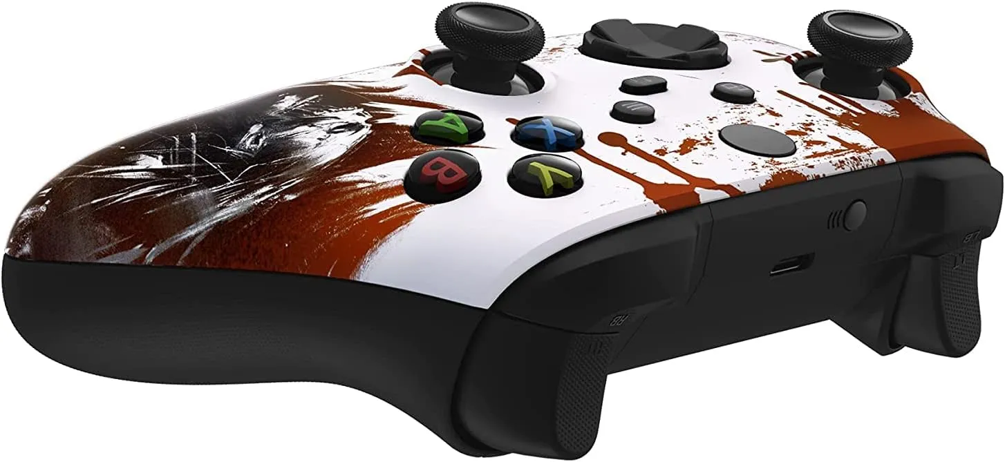 Custom Controllerzz Wireless Controller for Microsoft Series X/S & One - Custom Soft Touch Feel - Custom Series X/S Controller (X/S Bloody Zombie)