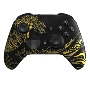 Custom Elite Series 2 Controller Compatible With Xbox One, Xbox Series S, and Xbox Series X (Golden Waves)