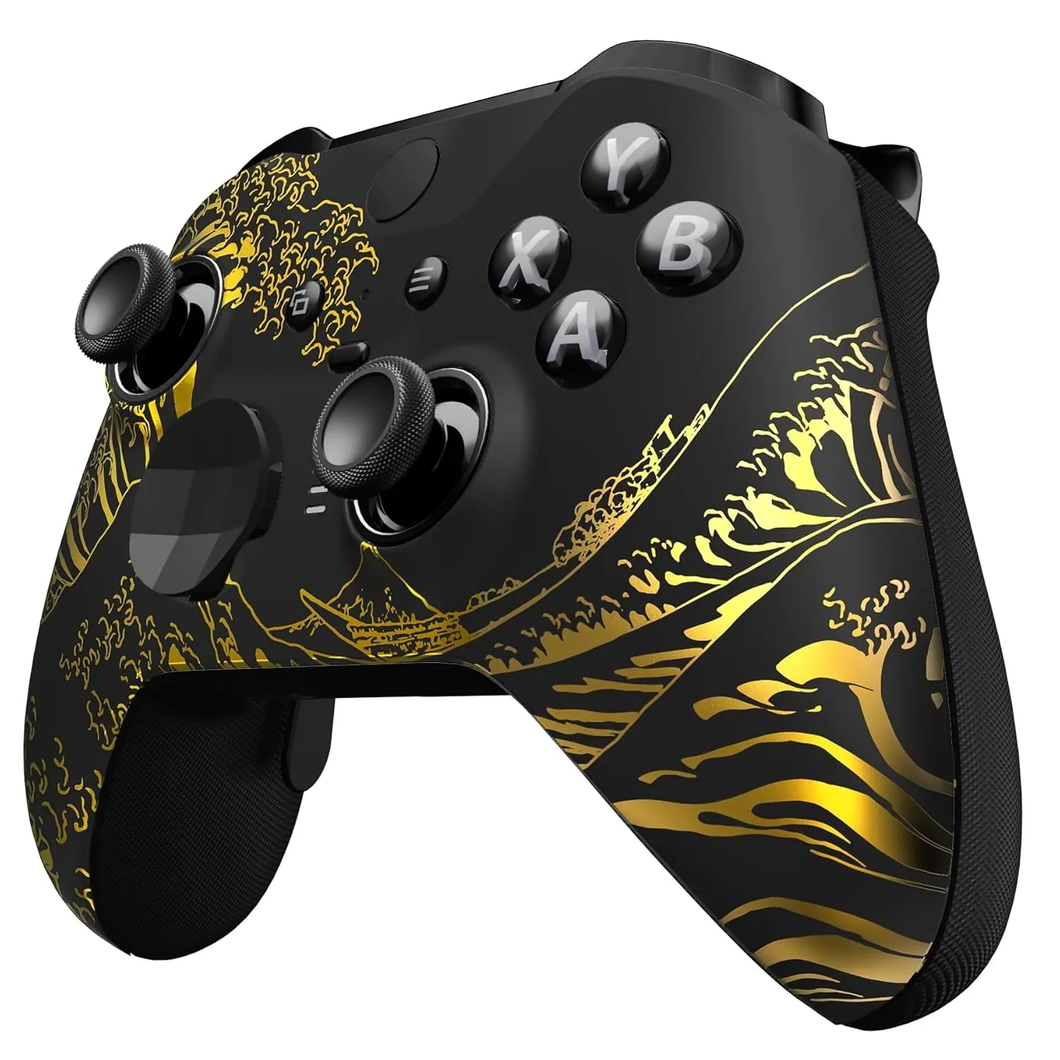 Custom Elite Series 2 Controller Compatible With Xbox One, Xbox Series S, and Xbox Series X (Golden Waves)
