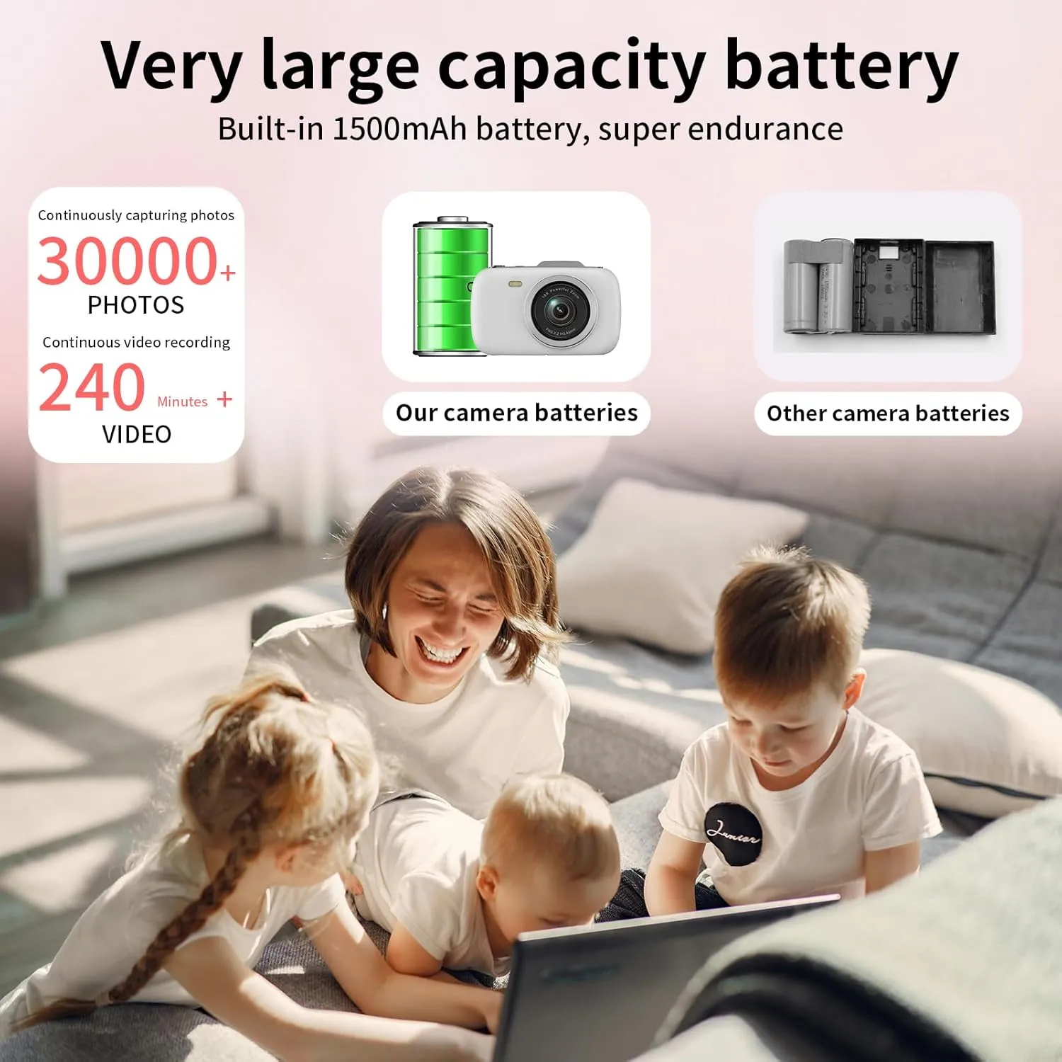 Digital Camera Kids 4K Video 64MP Photography Cameras, Compact 18X Zoom Point and Shoot, Autofocus Vlogging Mini Cameras, 2.8'' Screen with Flash for Teens Boys Girls Outdoor Travel