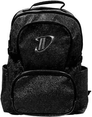 Dream Duffel Classic Backpack for Women & Children, Small Travel Bag, Water-Resistant, Padded Back & Shoulder Straps, Size 17.5x14, Black Sparkle